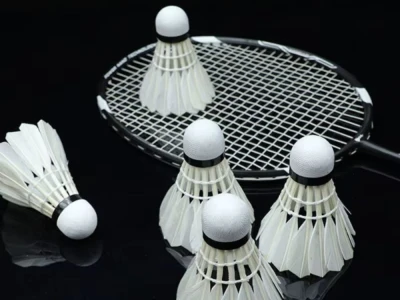 Verk 14716 Badmintonové pierkové loptičky, sada 12 ks, biele