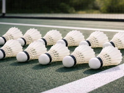 Verk 14716 Badmintonové pierkové loptičky, sada 12 ks, biele