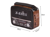 Verk 27543 Přenosné analogové rádio FM/M/SD, USB, AUX, SD, MP3, hnědé