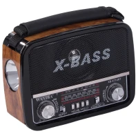 Verk 27543 Prenosné analógové rádio FM/M/SD, USB, AUX, SD, MP3, hnedé