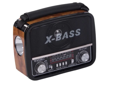 Verk 27543 Přenosné analogové rádio FM/M/SD, USB, AUX, SD, MP3, hnědé