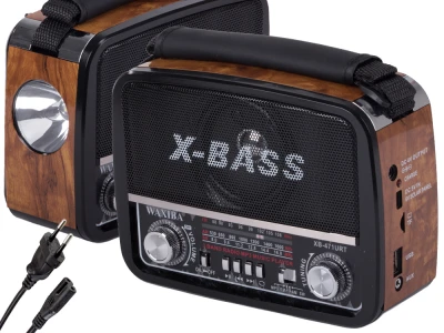 Verk 27543 Přenosné analogové rádio FM/M/SD, USB, AUX, SD, MP3, hnědé