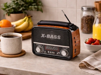 Verk 27543 Přenosné analogové rádio FM/M/SD, USB, AUX, SD, MP3, hnědé