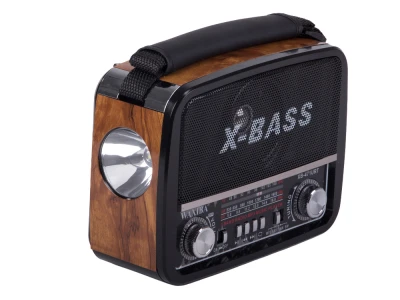 Verk 27543 Přenosné analogové rádio FM/M/SD, USB, AUX, SD, MP3, hnědé