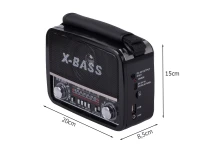 Verk 27543 Přenosné analogové rádio FM/M/SD, USB, AUX, SD, MP3, černé
