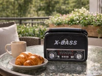 Verk 27543 Přenosné analogové rádio FM/M/SD, USB, AUX, SD, MP3, černé