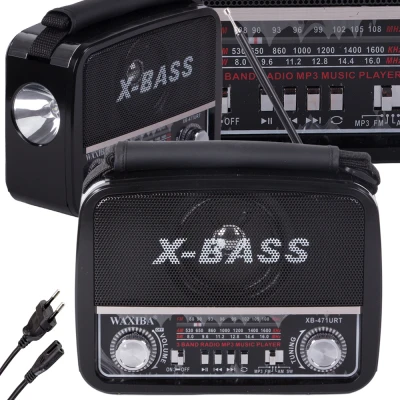 Verk 27543 Přenosné analogové rádio FM/M/SD, USB, AUX, SD, MP3, černé