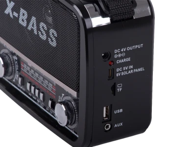 Verk 27543 Přenosné analogové rádio FM/M/SD, USB, AUX, SD, MP3, černé