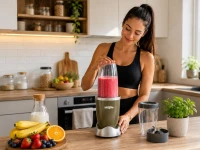 Verk 07559 Multifunkčný mixér na smoothie 600 W, 3 nádoby, šedozelený