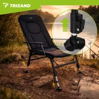 Trizand 27779 Skladacie rybárske kreslo s podrúčkami, nastaviteľné, čierne