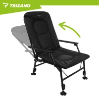 Trizand 27779 Skladacie rybárske kreslo s podrúčkami, nastaviteľné, čierne