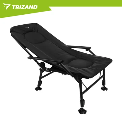 Trizand 27779 Skladacie rybárske kreslo s podrúčkami, nastaviteľné, čierne