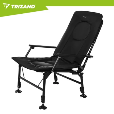 Trizand 27779 Skladacie rybárske kreslo s podrúčkami, nastaviteľné, čierne
