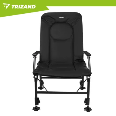 Trizand 27779 Skladacie rybárske kreslo s podrúčkami, nastaviteľné, čierne