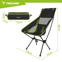 Trizand 27778 Rybářské křeslo 41 x 52 x 86 cm, skládací, černé