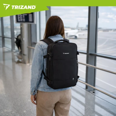 Trizand 27615 Cestovný batoh 40 x 20 x 25 cm, USB, čierny