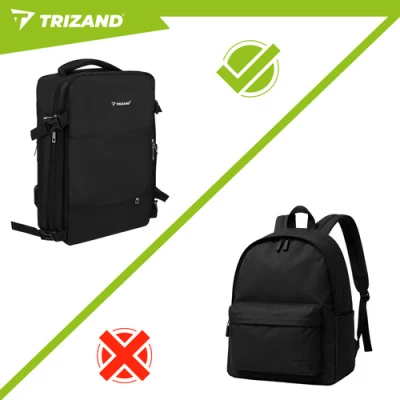 Trizand 27615 Cestovný batoh 40 x 20 x 25 cm, USB, čierny