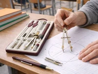 Verk 27837 Geometrická sada v puzdre - kružidlo s príslušenstvom, 9 dielov