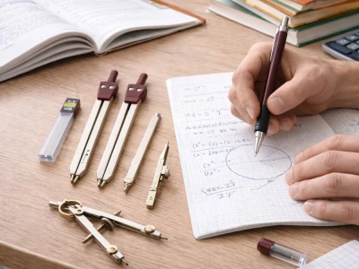 Verk 27837 Geometrická sada v puzdre - kružidlo s príslušenstvom, 9 dielov
