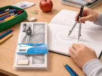 Verk 27838 Geometrická sada v pouzdře - kružítko s příslušenstvím, 7 dílů