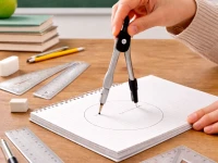 Verk 27838 Geometrická sada v pouzdře - kružítko s příslušenstvím, 7 dílů