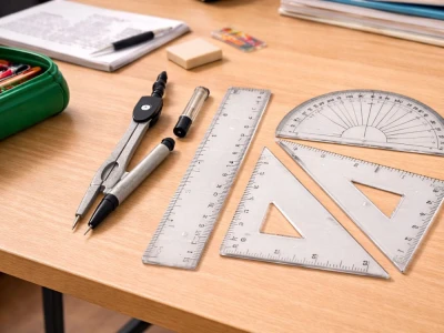 Verk 27838 Geometrická sada v pouzdře - kružítko s příslušenstvím, 7 dílů