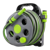 DIVODV 27903 Zahradní hadice s nástěnným navijákem 1/2", 3vrstvá, 15 m, šedá