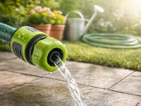 DIVODV 27904 Rychlospojka s průchodkou 1/2" pro zahradní hadici, zelená