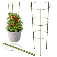 DIVODV 27930 Kruhová opora pro rostliny 60 cm, 3 kruhy, zelená