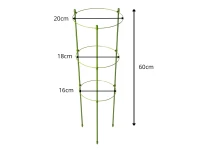 DIVODV 27930 Kruhová opora pro rostliny 60 cm, 3 kruhy, zelená