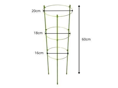 DIVODV 27930 Kruhová opora pro rostliny 60 cm, 3 kruhy, zelená