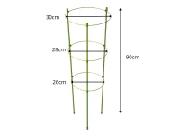 DIVODV 27930 Kruhová opora pro rostliny 90 cm, 3 kruhy, sada 3 ks, zelená