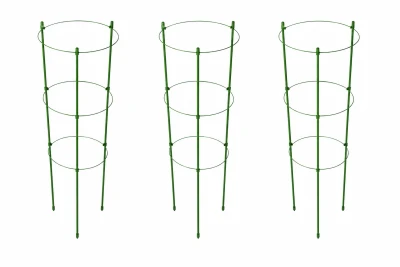 DIVODV 27930 Kruhová opora pro rostliny 90 cm, 3 kruhy, sada 3 ks, zelená
