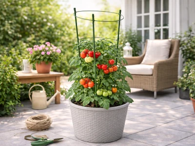 DIVODV 27930 Kruhová opora pro rostliny 90 cm, 3 kruhy, sada 3 ks, zelená