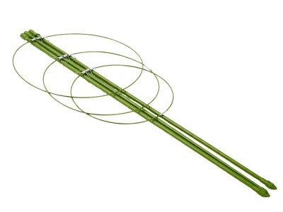 DIVODV 27930 Kruhová opora pro rostliny 90 cm, 3 kruhy, sada 3 ks, zelená