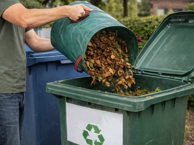 DIVODV 27939 Zahradní vak na trávu a listí s uchy 120 l, zelený 