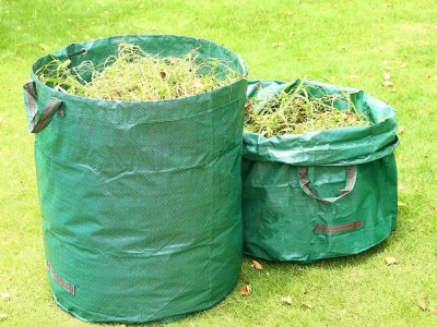 DIVODV 27939 Zahradní vak na trávu a listí s uchy 120 l, zelený 