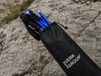 Verk 14703 Trekové hole skládací s příslušenstvím 2 ks, modré
