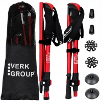 Verk 14705 Trekové hole skládací s příslušenstvím 2 ks, červené