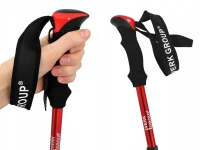 Verk 14705 Trekové hole skládací s příslušenstvím 2 ks, červené