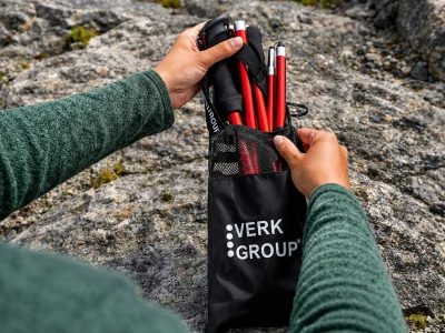 Verk 14705 Trekové hole skládací s příslušenstvím 2 ks, červené