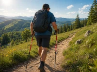 Verk 14706 Trekové hole skládací s příslušenstvím 2 ks, červené