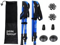 Verk 14705 Trekové hole skládací s příslušenstvím 2 ks, modré