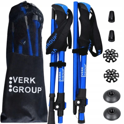 Verk 14705 Trekové hole skládací s příslušenstvím 2 ks, modré