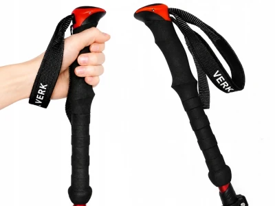 Verk 14703 Trekové hole skládací s příslušenstvím 2 ks, červené
