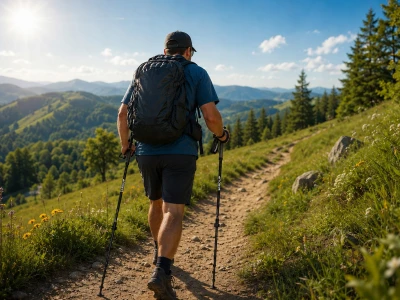 Verk 14706 Trekové hole skládací s příslušenstvím 2 ks, černé