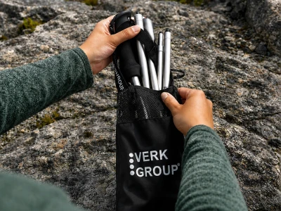 Verk 14705 Trekové hole skládací s příslušenstvím 2 ks, stříbrné