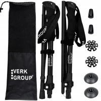 Verk 14705 Trekové hole skládací s příslušenstvím 2 ks, černé
