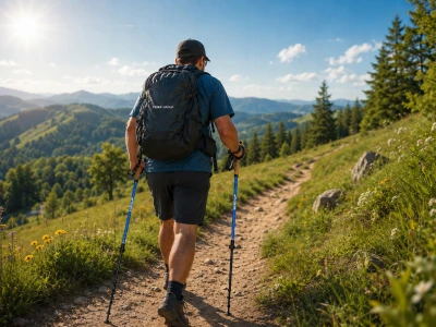 Verk 14706 Trekové hole skládací s příslušenstvím 2 ks, modré