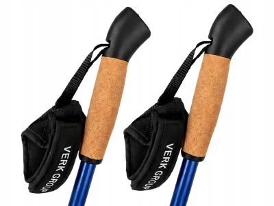 Verk 14706 Trekové hole skládací s příslušenstvím 2 ks, modré